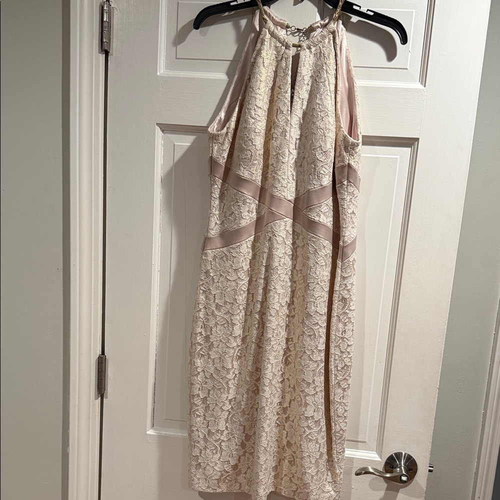 Jax Blush Cream Lace Midi Dress
